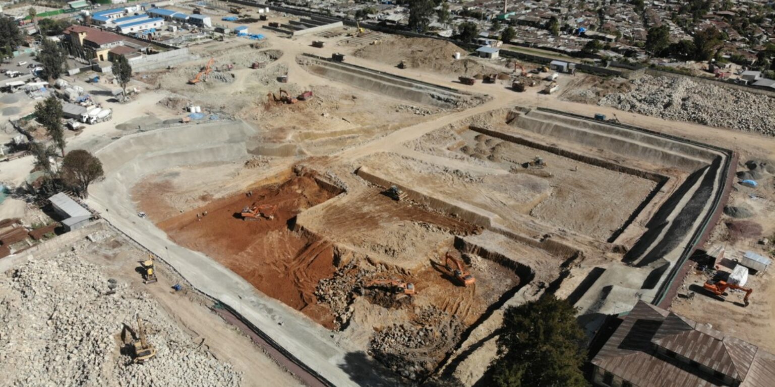 La Gare mall residences excavate, and earth works are progressing.
